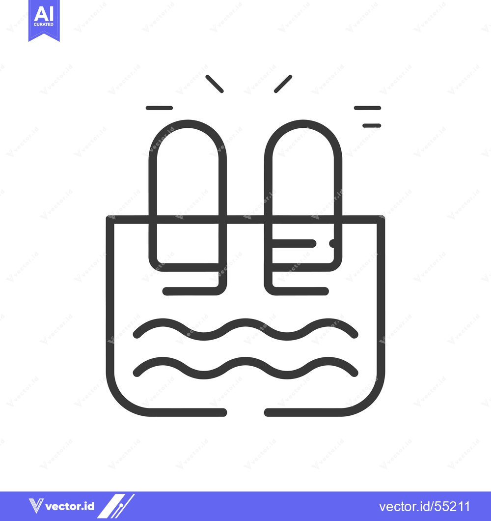 Premium Vector dari Line art illustration of two diving boards above a pool