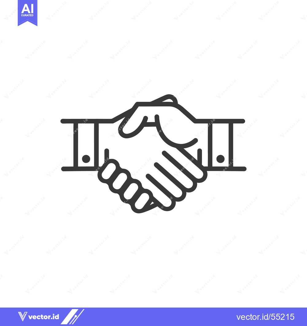 Premium Vector dari Line art illustration of two hands shaking