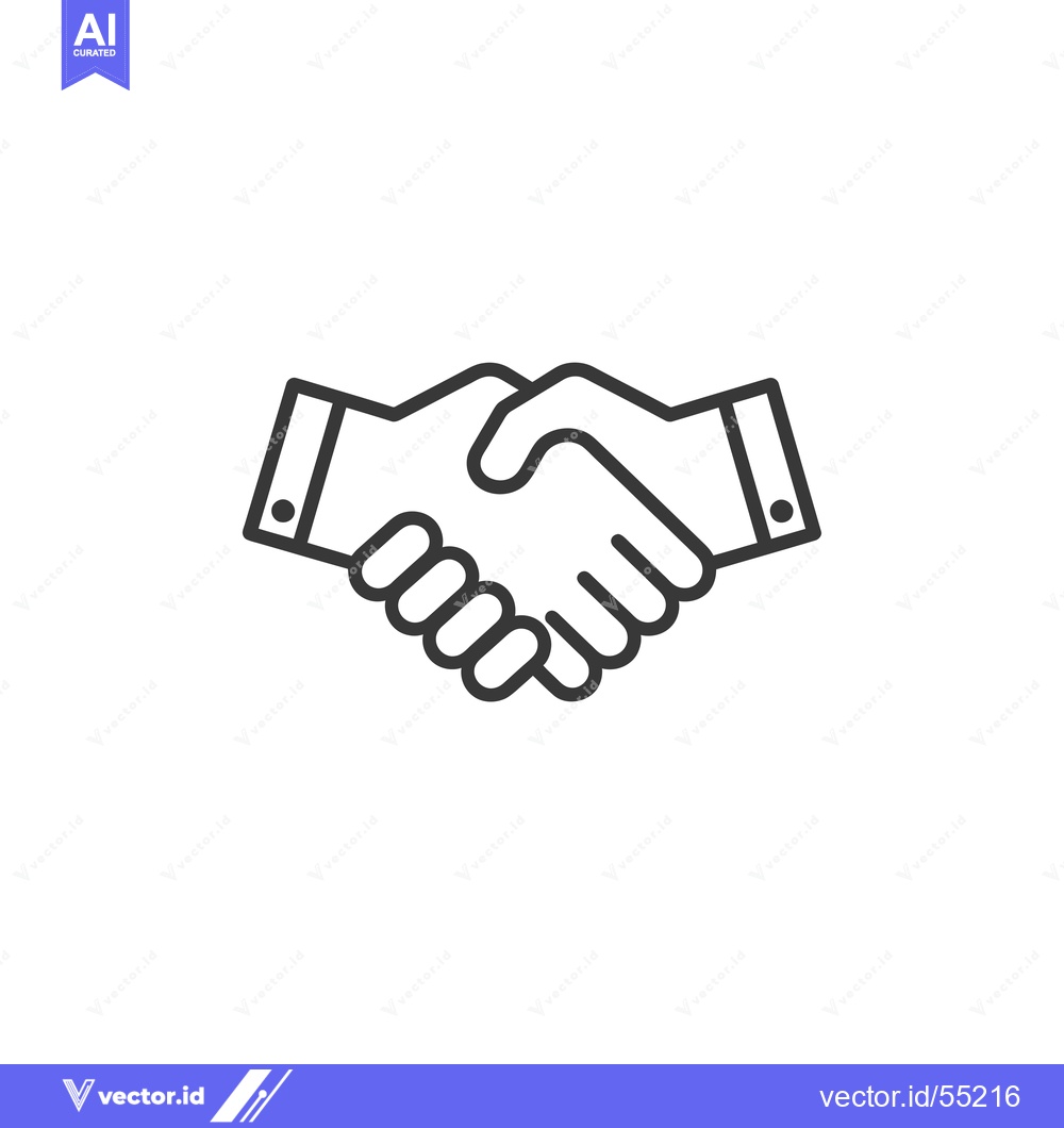 Premium Vector dari Line Art Illustration of Two Hands Shaking
