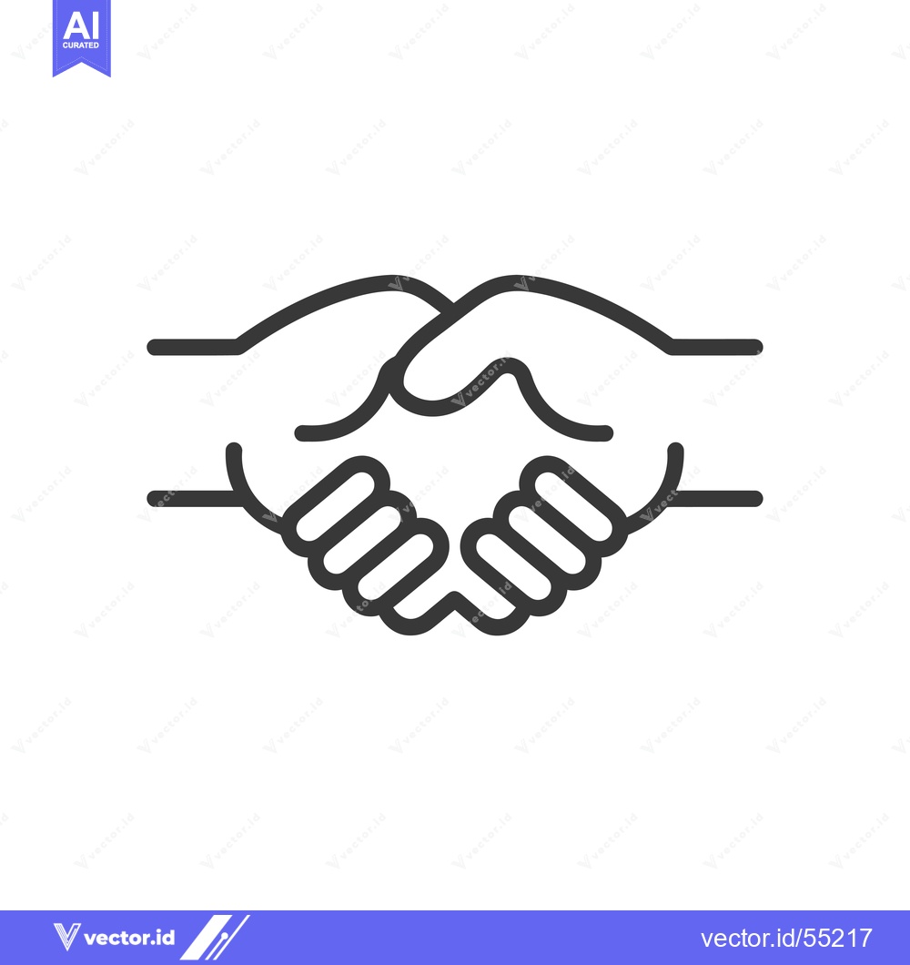 Premium Vector dari Line Art Illustration of Two Hands Shaking