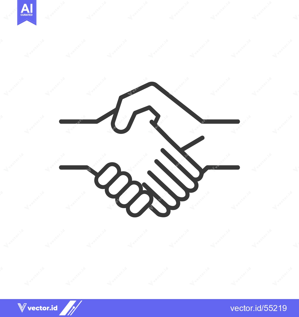 Premium Vector dari Line art illustration of two hands shaking in agreement