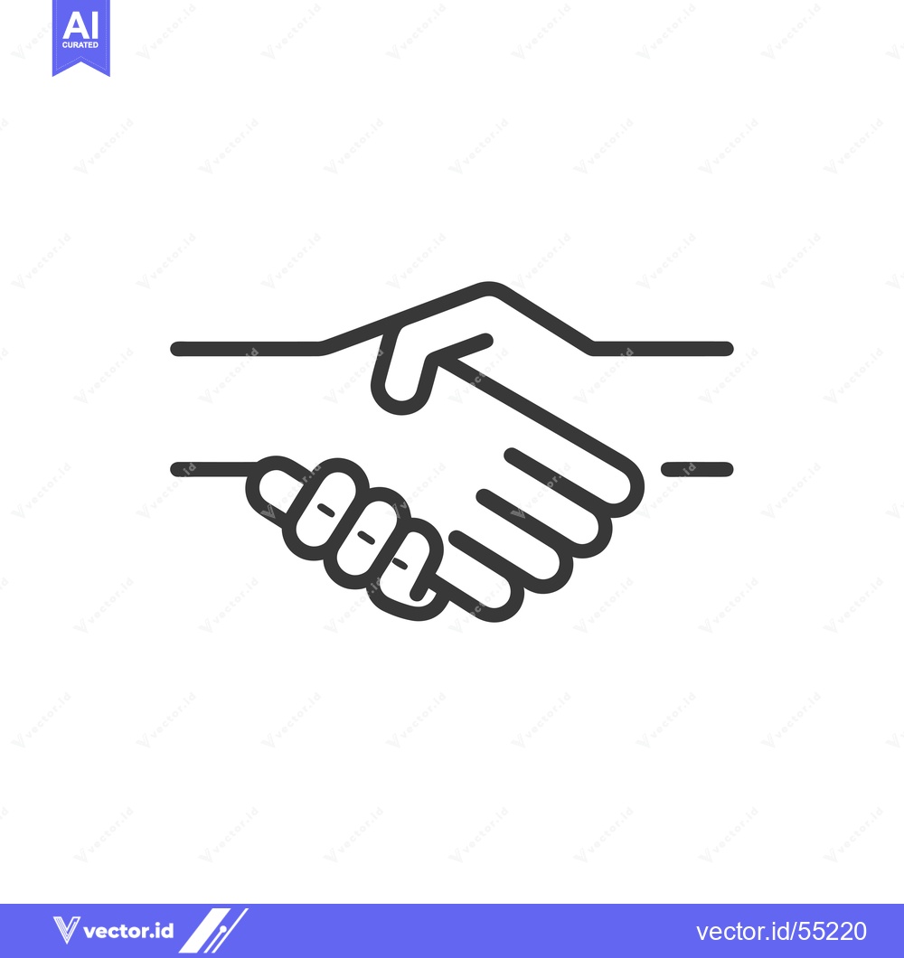 Premium Vector dari Line art illustration of two hands shaking, symbolizing agreement and