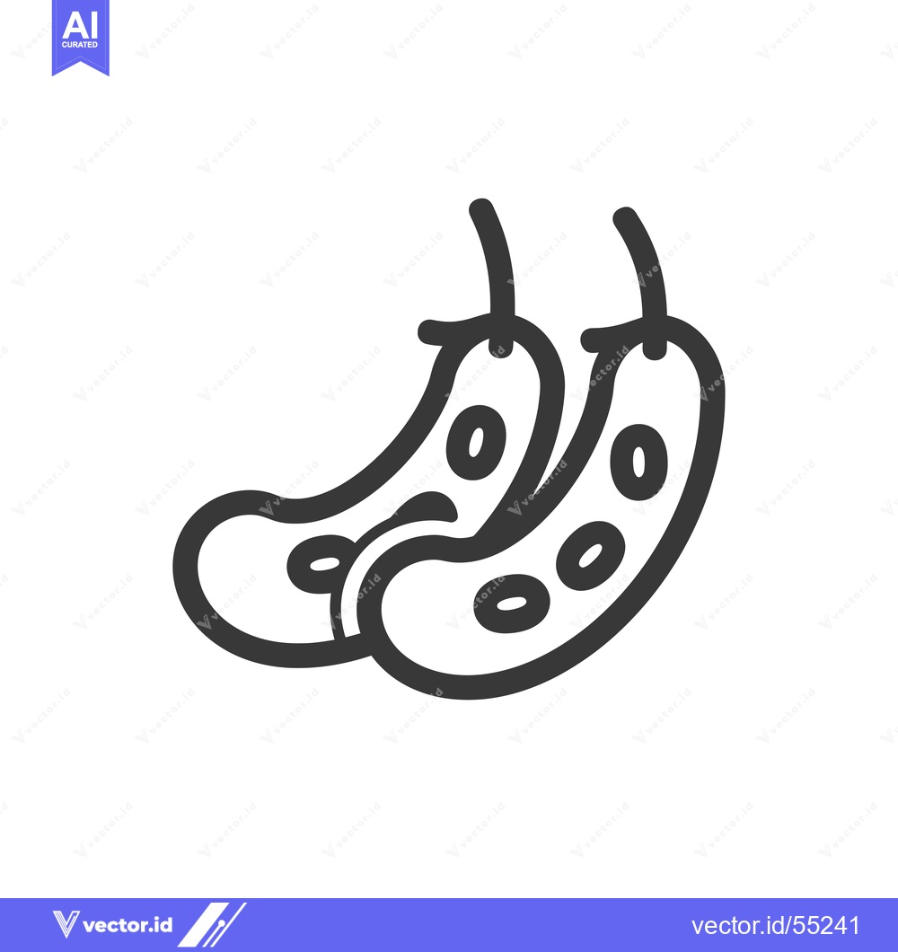 Premium Vector dari Line Art Illustration of Two Tamarind Pods