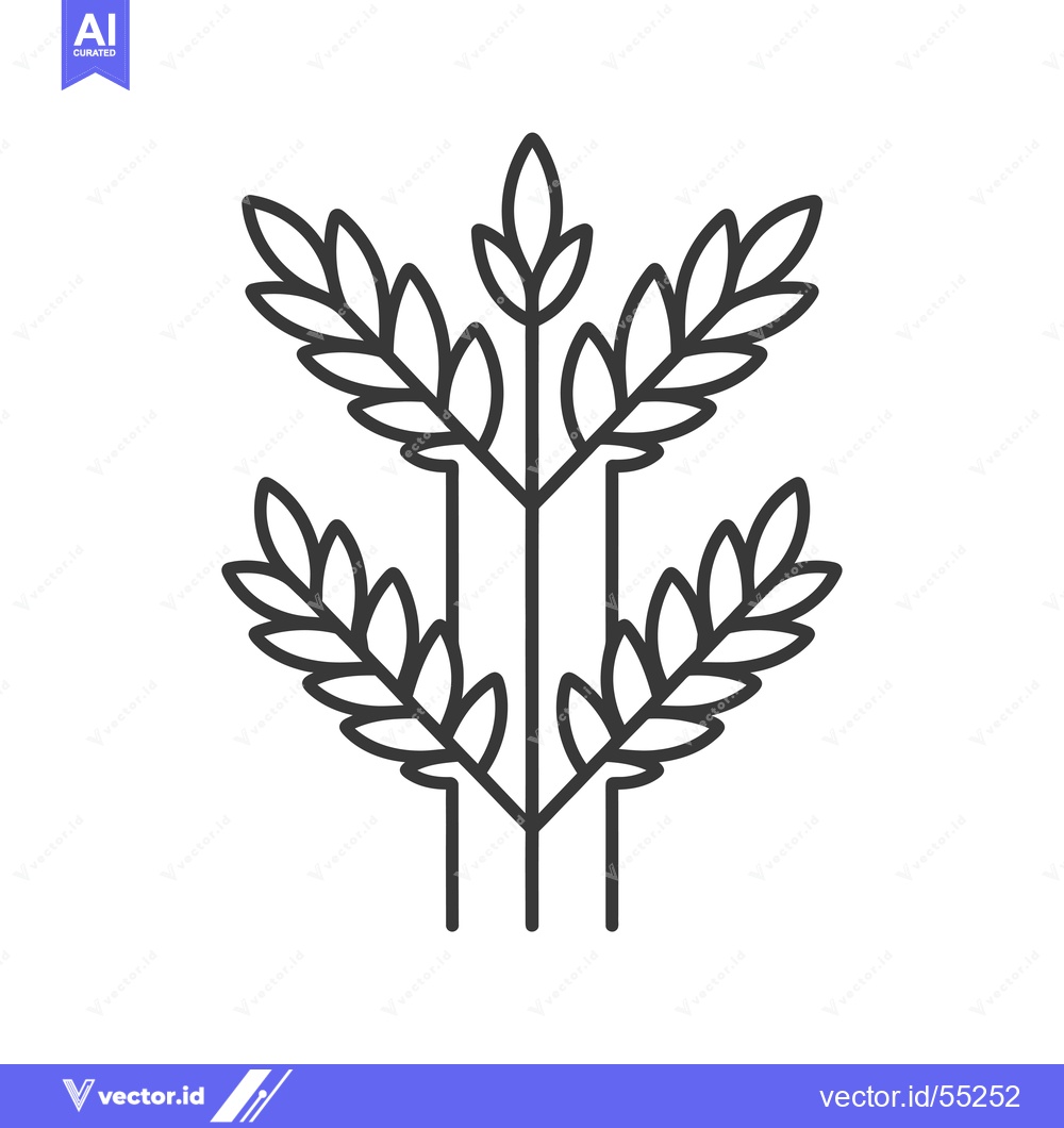 Premium Vector dari Line Art Illustration of Wheat Stalks