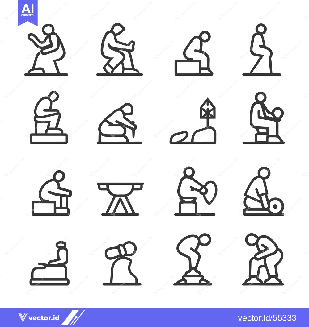 Premium Vector dari Line Art Illustrations of People in Various Poses
