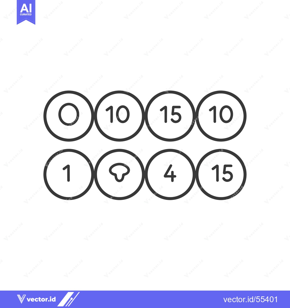 Premium Vector dari Line Art of Numbers in Circles