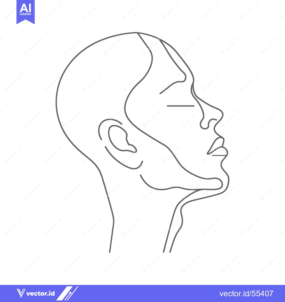 Premium Vector of Line Art Portrait of a Person's Head in Profile