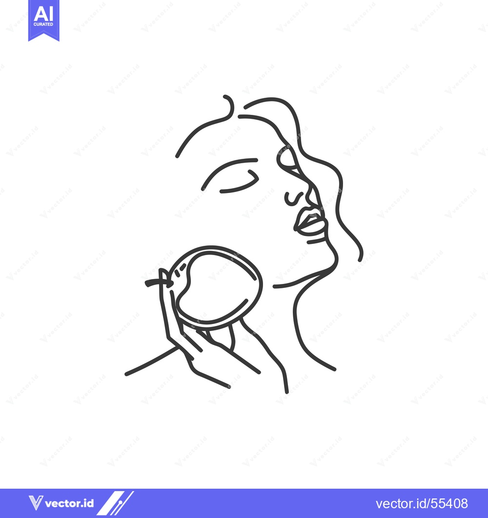 Premium Vector of Line Art Portrait of a Woman Holding a Shell to Her Ear