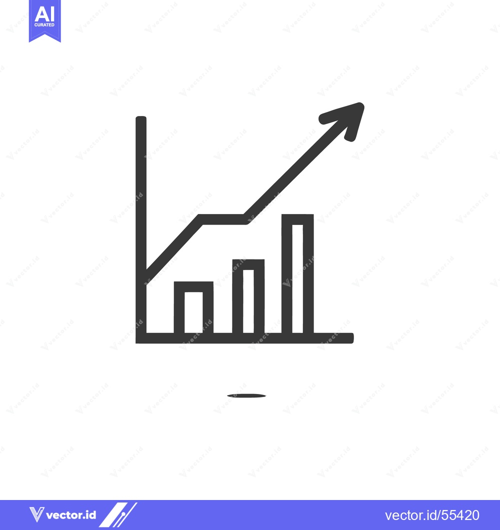 Premium Vector dari Ascending Bar Graph with Arrow, Business Growth Icon, Minimalist Desig