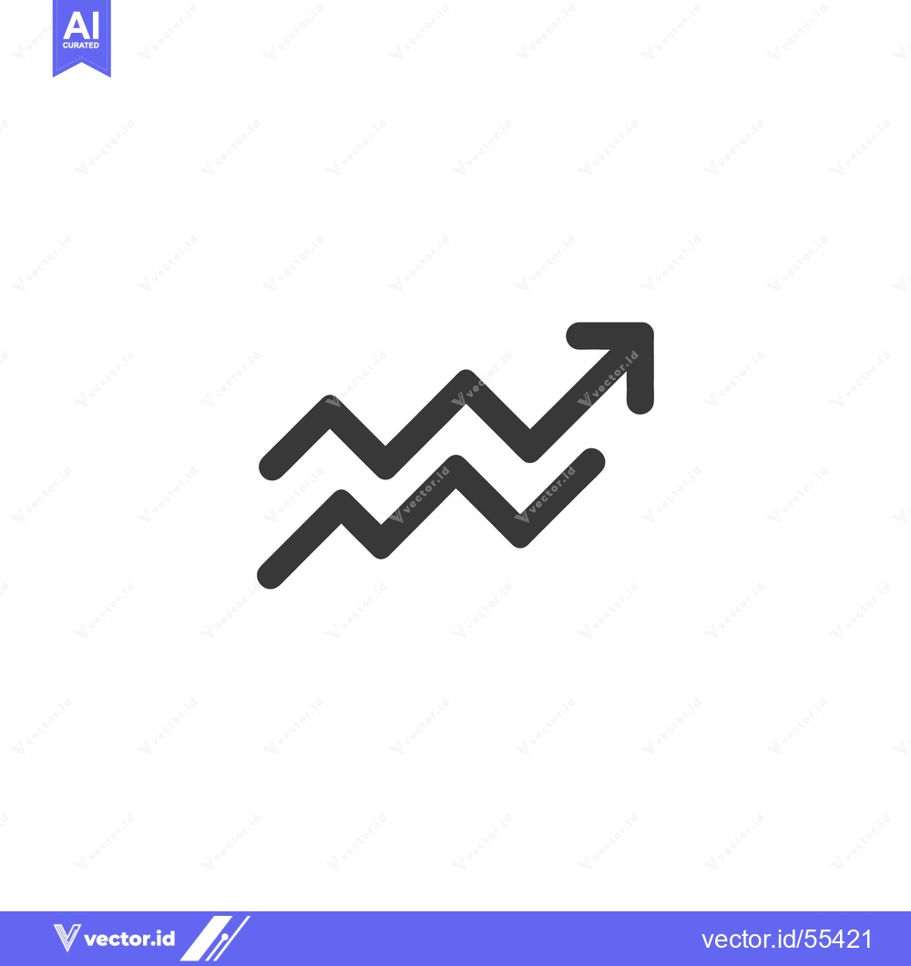 Premium Vector dari Zigzag Arrow Icon: Upward Trend, Growth, and Financial Success Symbol