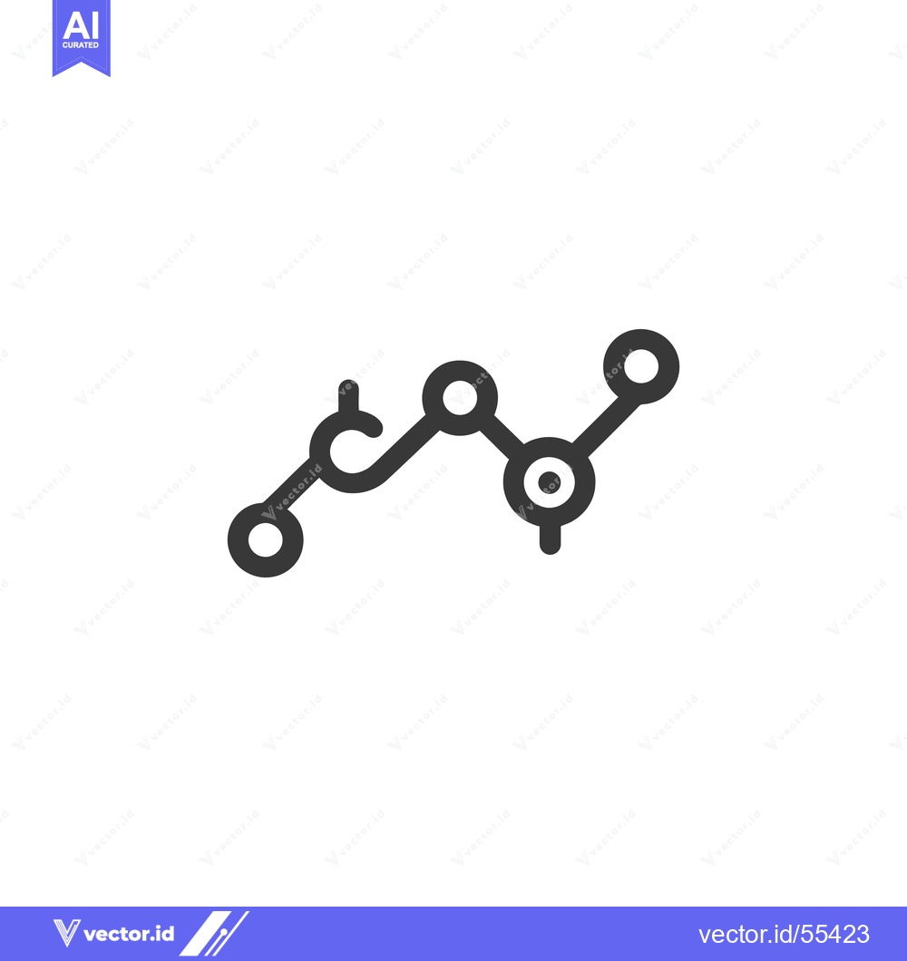 Premium Vector dari Minimalist Line Graph Icon: Data Visualization with Connected Circles