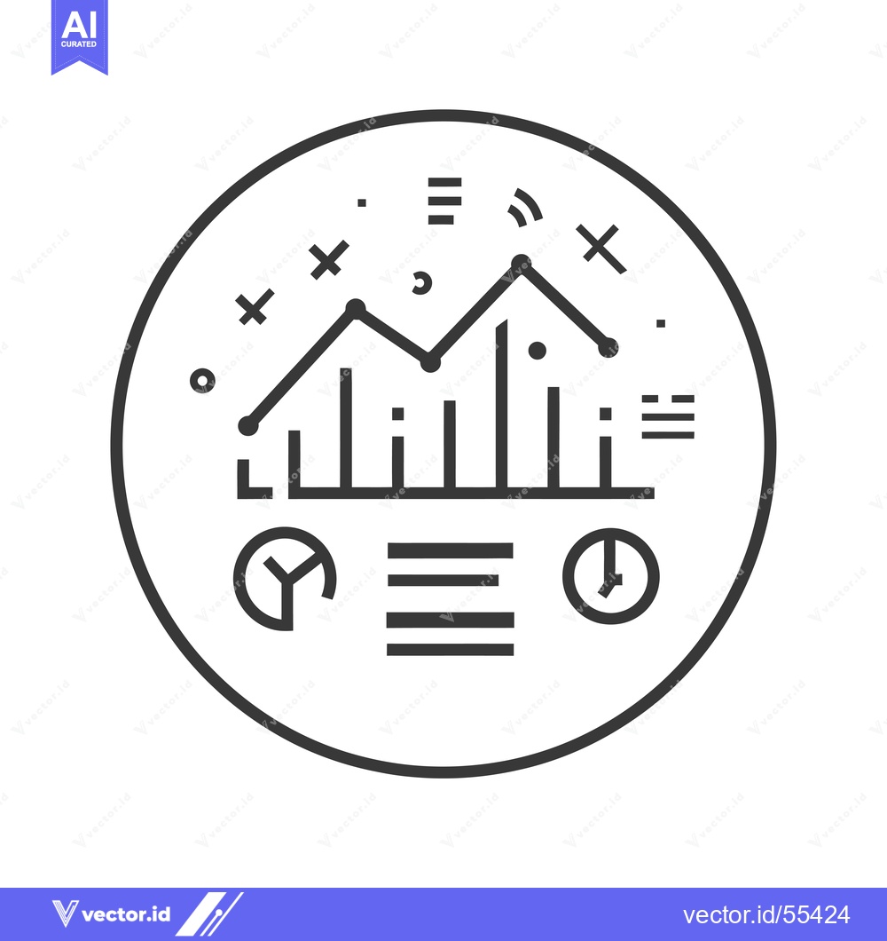 Premium Vector dari Line Chart with Circle and Symbols Indicating Growth