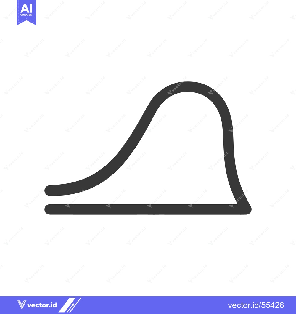 Premium Vector dari Bell Curve Outline: Statistical Distribution Graphic in Dark Gray on W