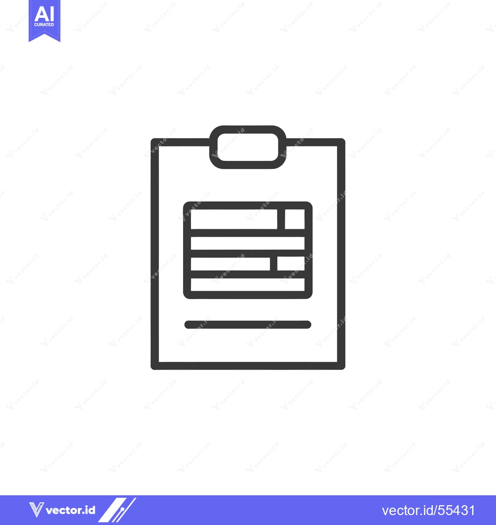 Premium Vector of Line drawing icon of a clipboard with a checklist