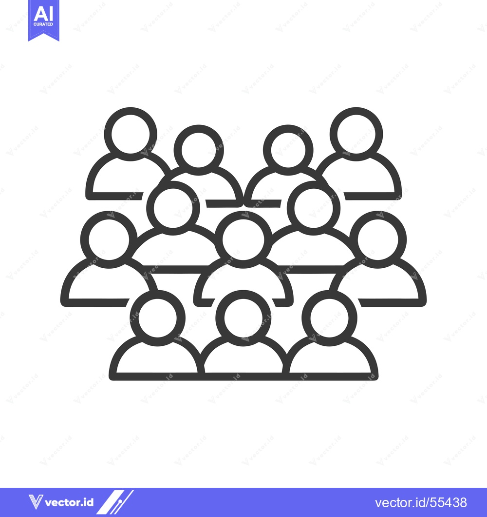 Premium Vector of Line drawing icon of a group of 10 people