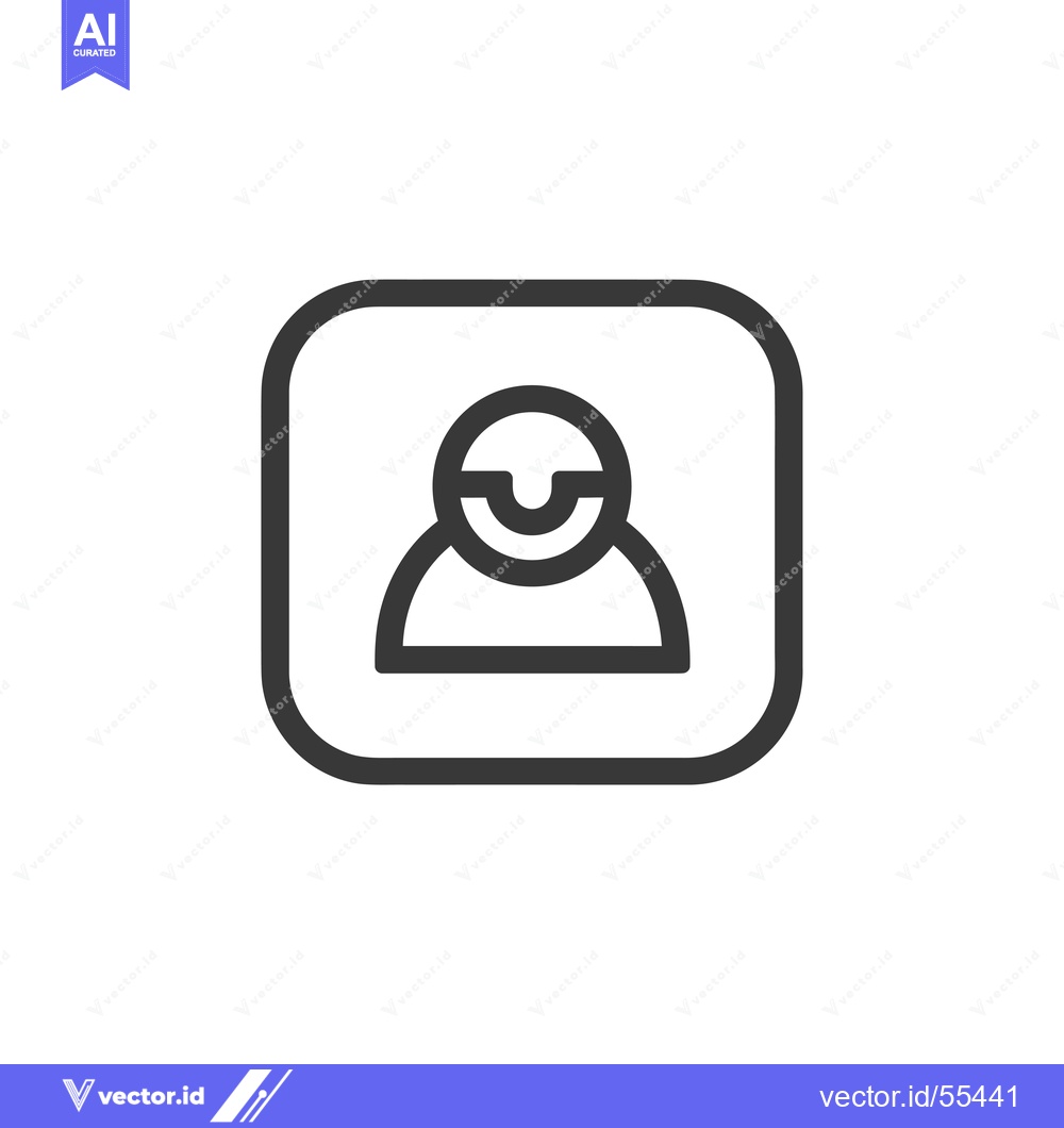 Premium Vector dari Line drawing icon of a person within a square