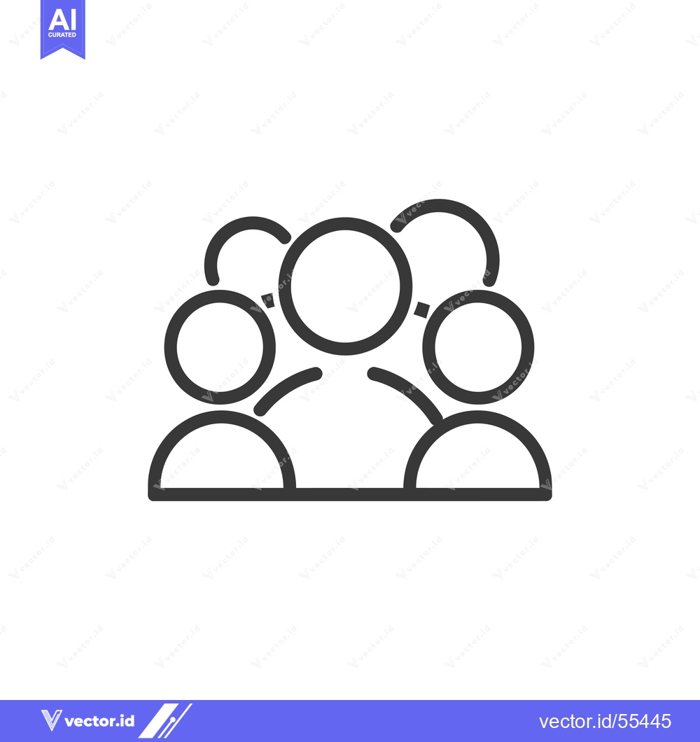 Premium Vector dari Line drawing icon of three people connected together