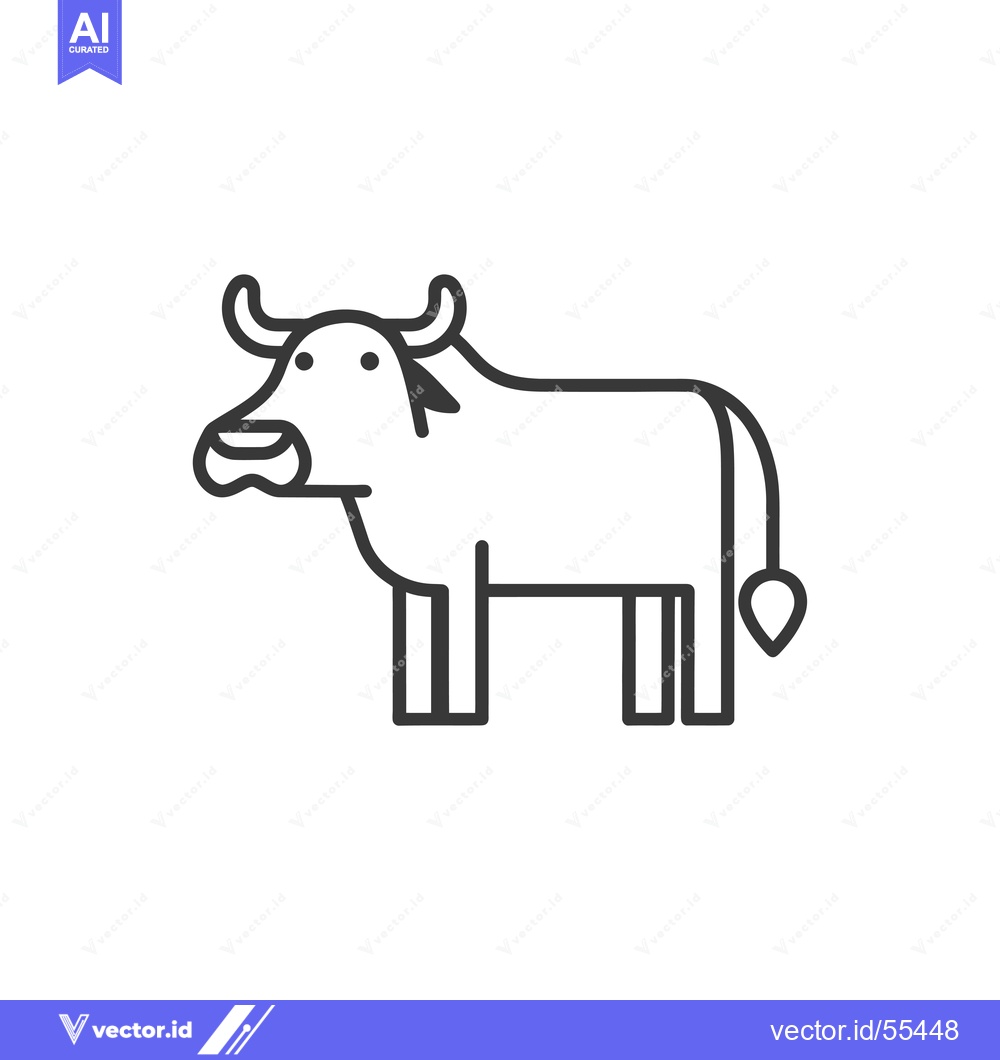 Premium Vector of Line drawing illustration of a black bull