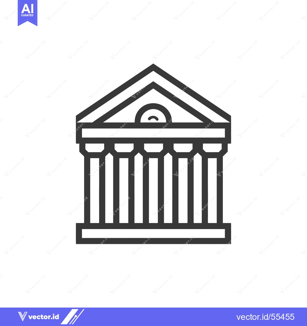 Premium Vector of Line drawing illustration of a classical building facade