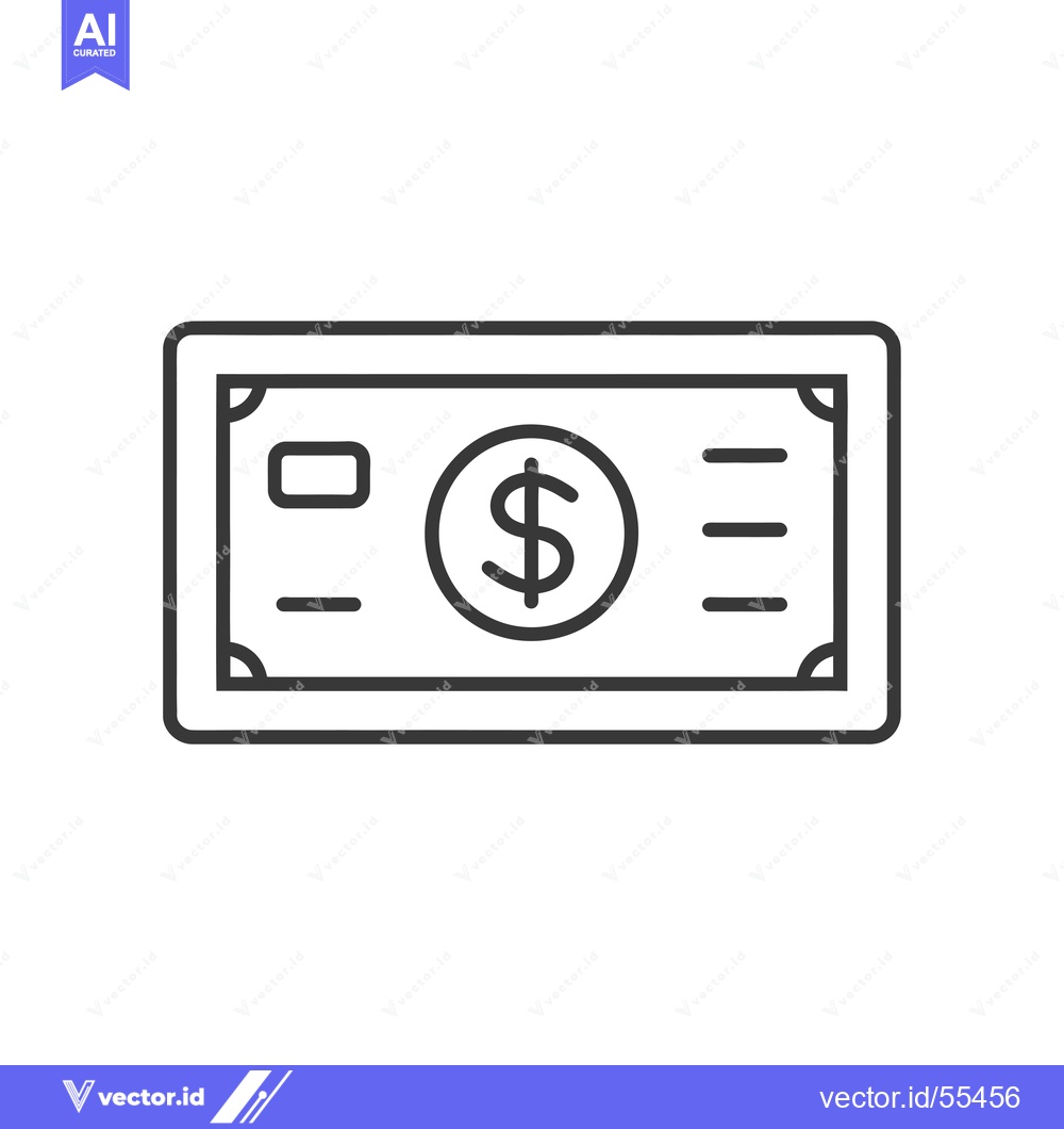 Premium Vector of Line drawing illustration of a dollar bill