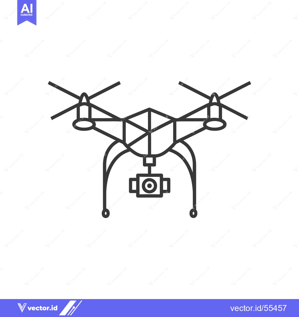 Premium Vector dari Line drawing illustration of a drone with a camera