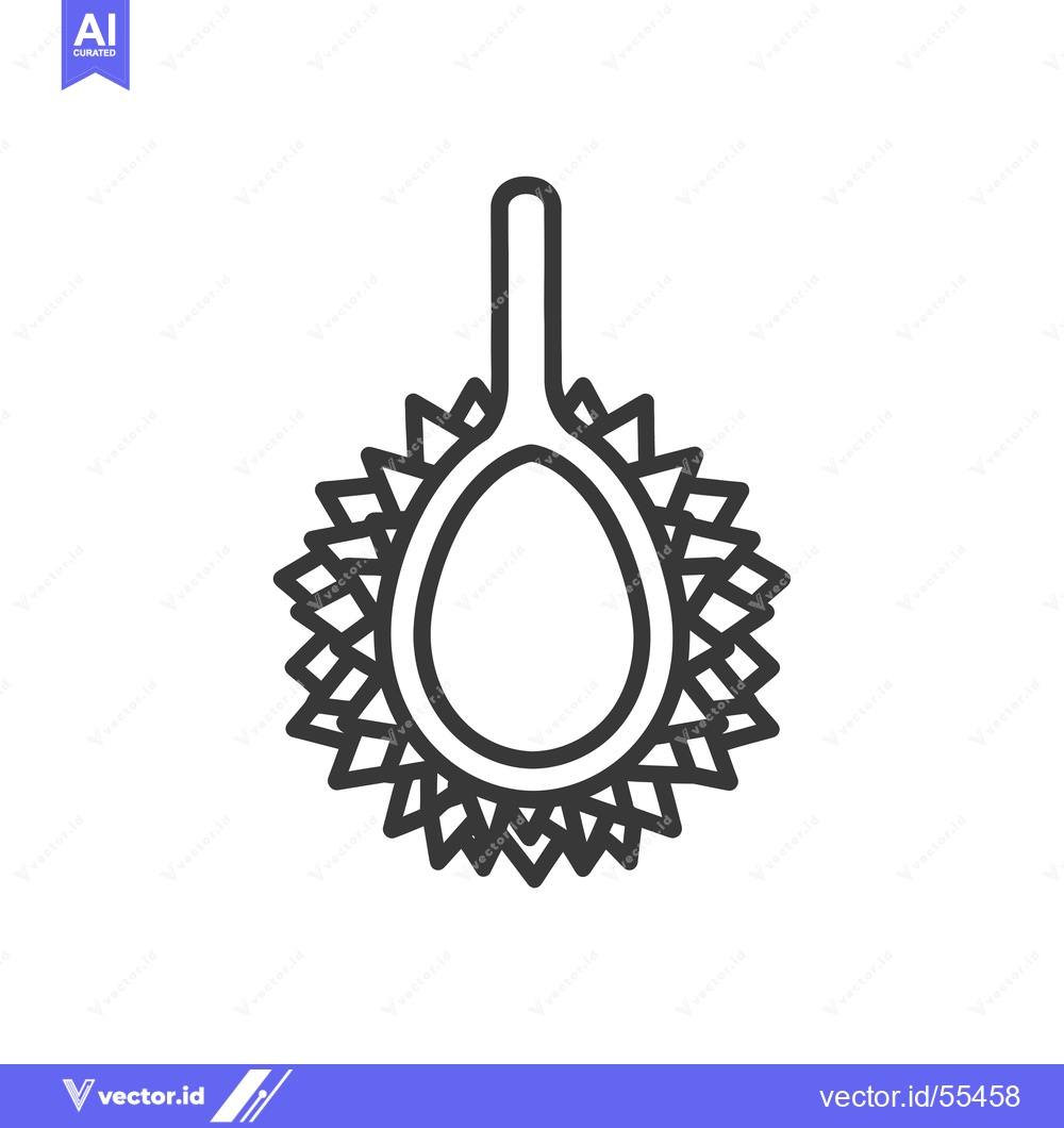 Premium Vector dari Line Drawing Illustration of a Durian Fruit