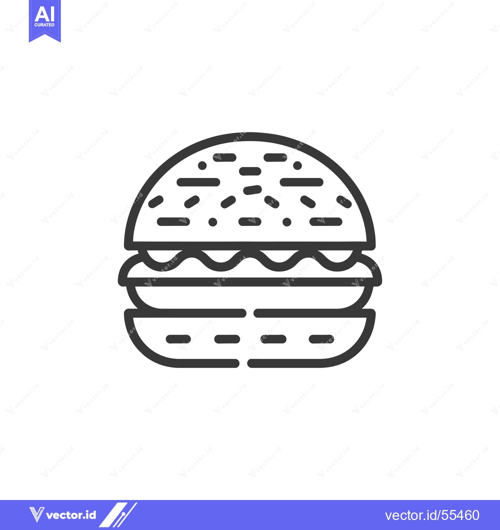 Premium Vector dari Line drawing illustration of a hamburger