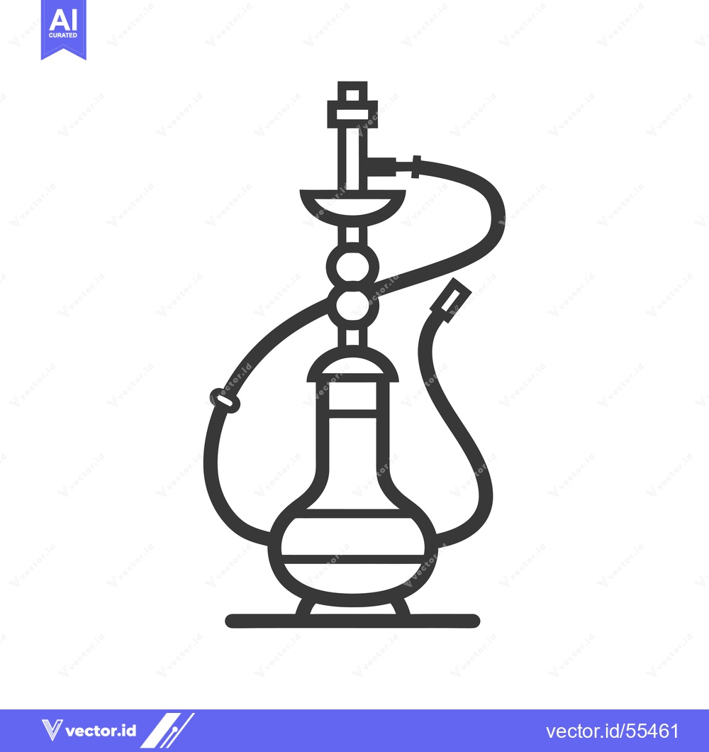 Premium Vector dari Line Drawing Illustration of a Hookah