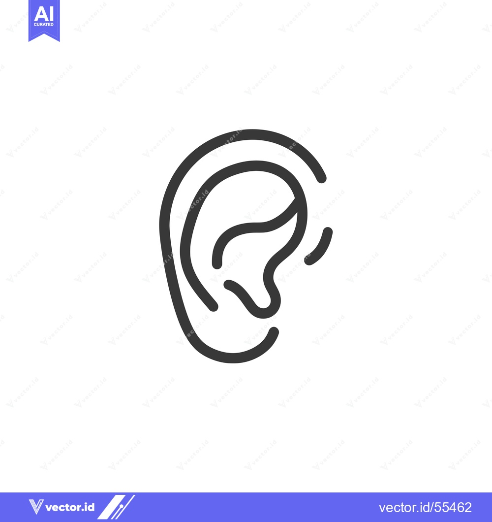 Premium Vector dari Line Drawing Illustration of a Human Ear