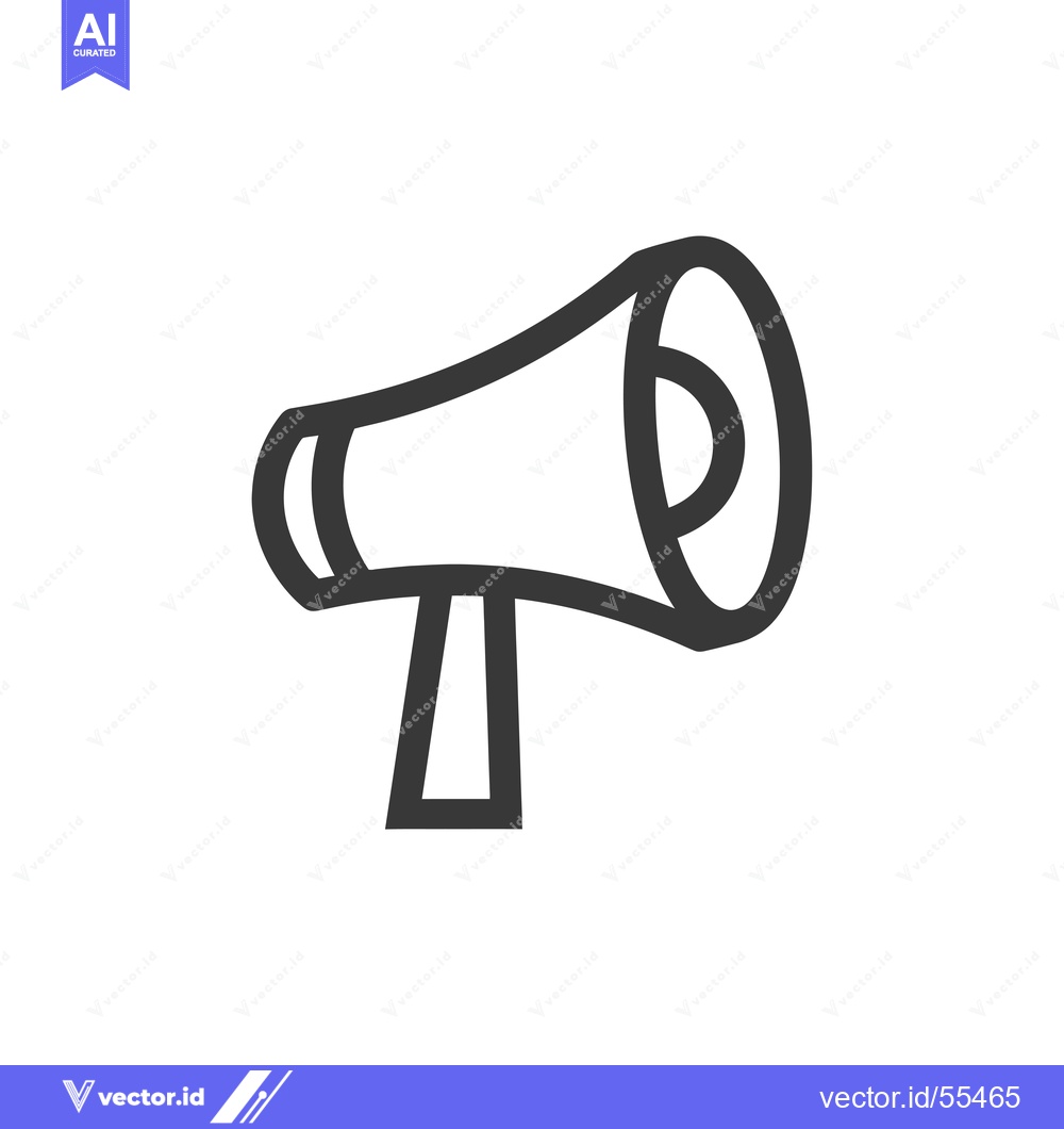 Premium Vector of Line drawing illustration of a megaphone