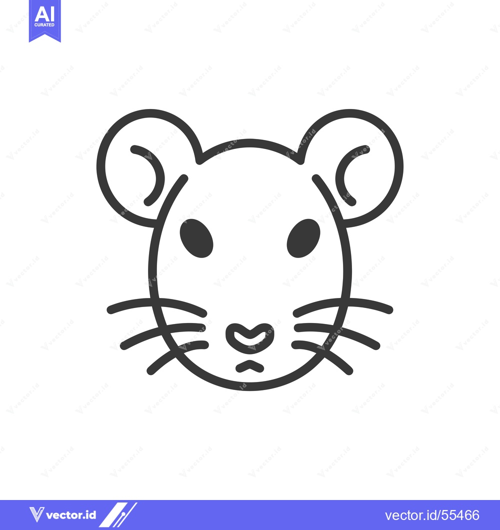 Premium Vector dari Line drawing illustration of a mouse face