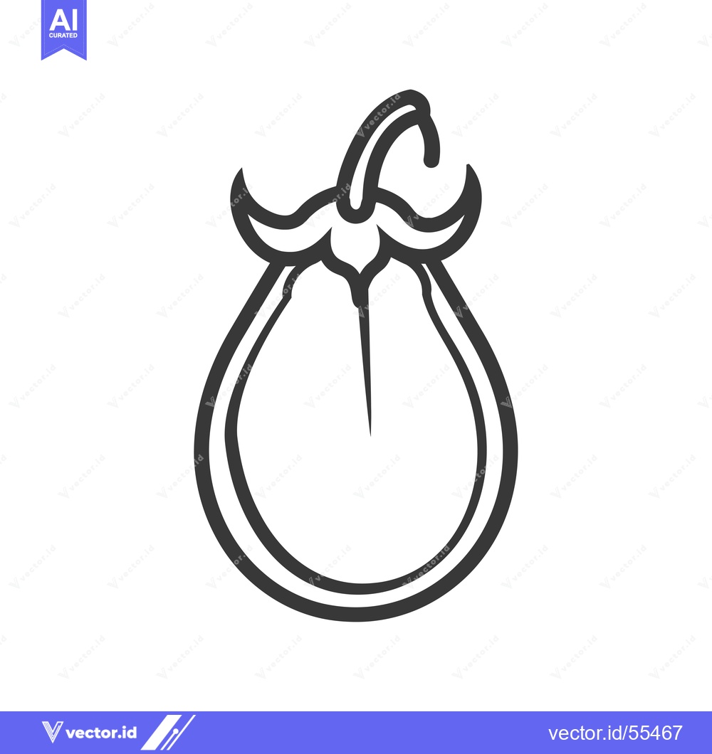 Premium Vector of Line drawing illustration of an eggplant