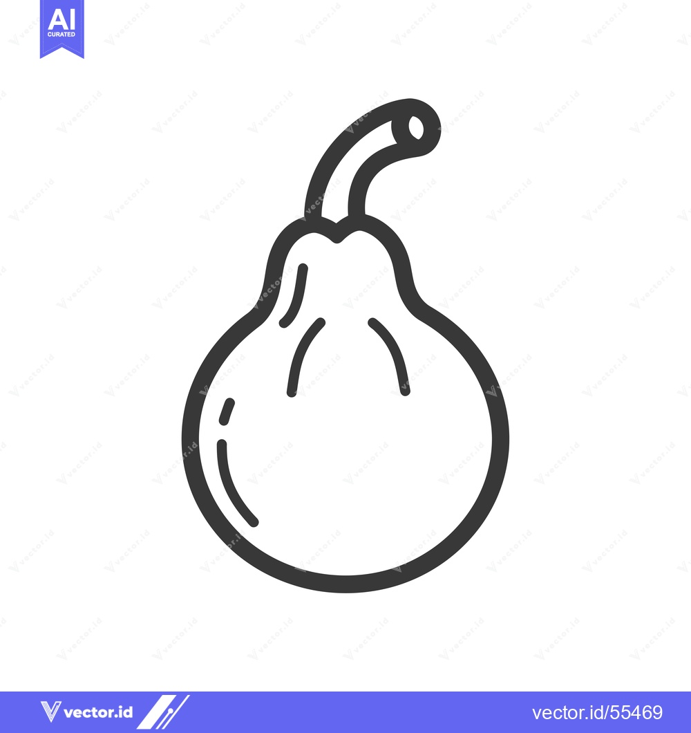 Premium Vector dari Line drawing illustration of a pear fruit