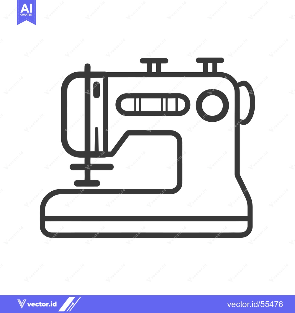 Premium Vector of Line drawing illustration of a sewing machine