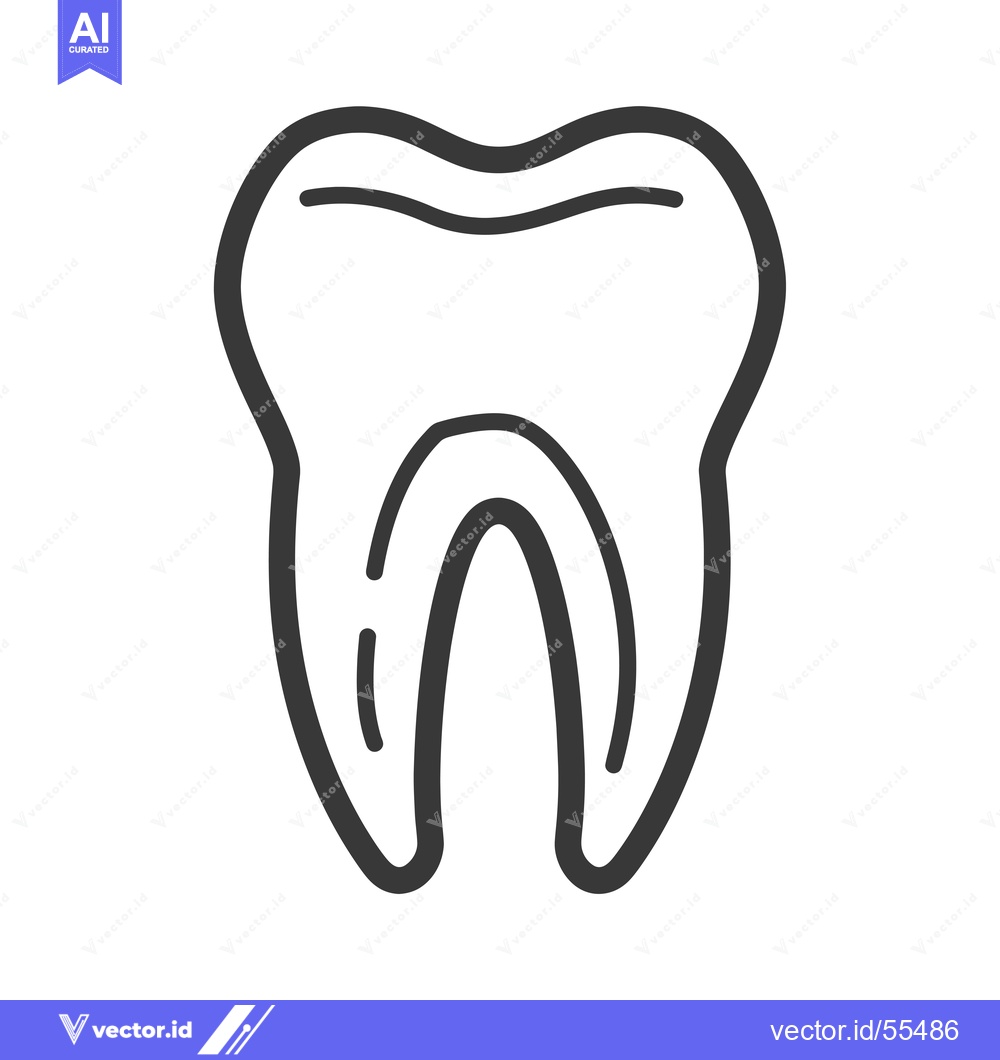 Premium Vector dari Line drawing illustration of a single tooth