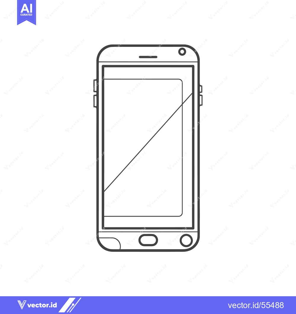 Premium Vector of Line drawing illustration of a smartphone