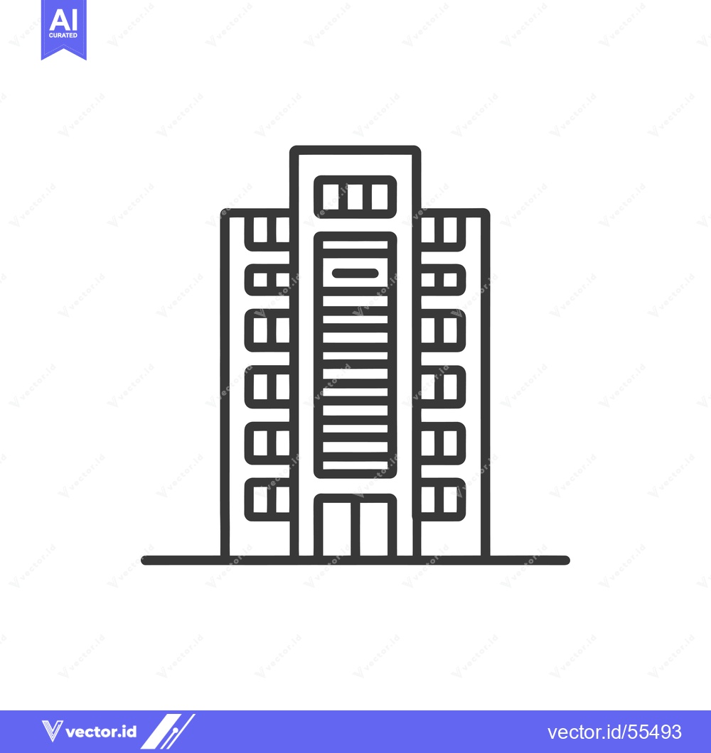 Premium Vector of Line drawing illustration of a tall building with windows
