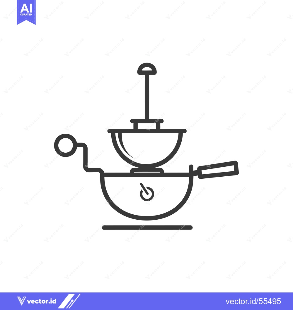 Premium Vector dari Line drawing illustration of a vintage coffee grinder