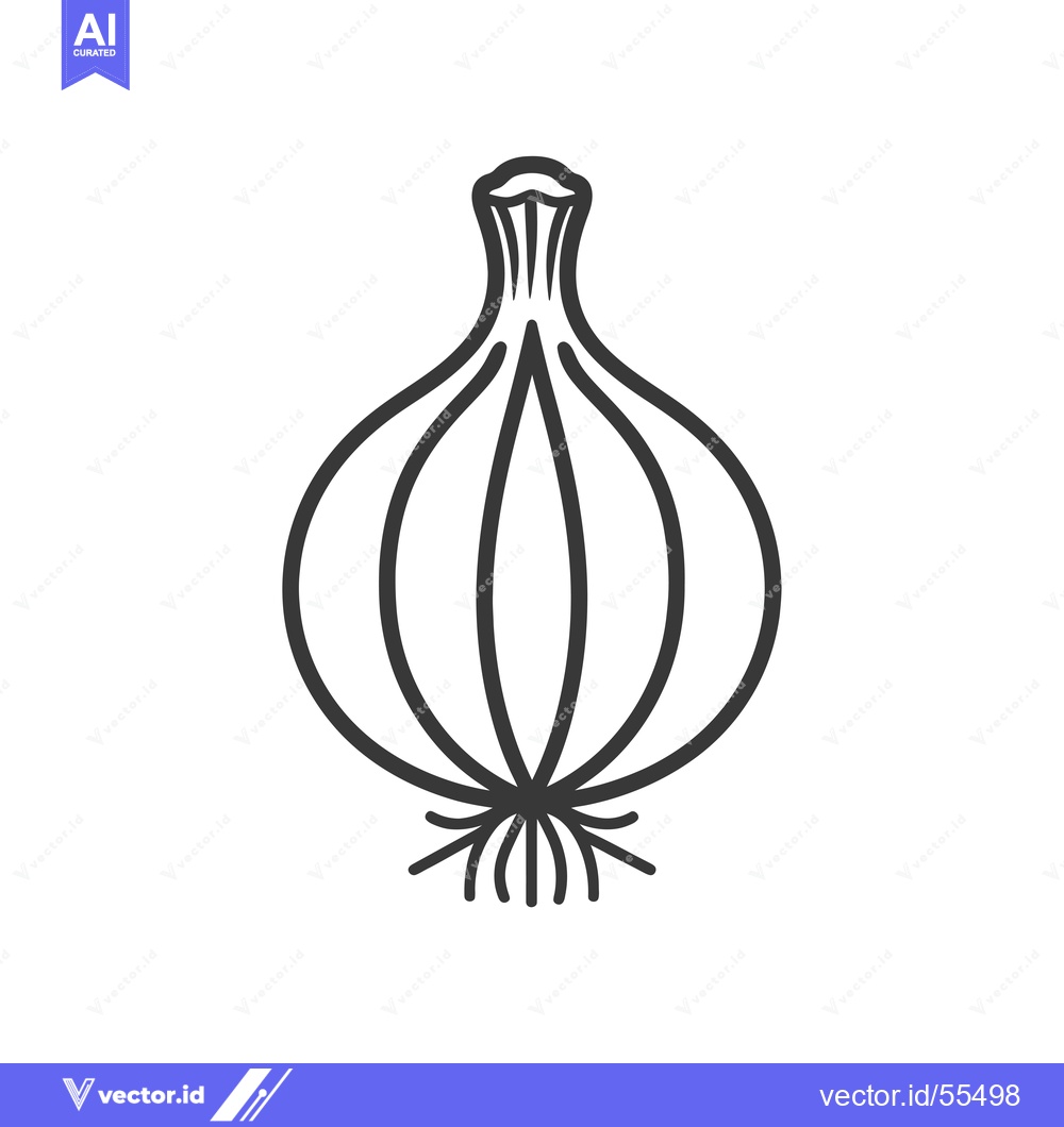 Premium Vector of Line Drawing Illustration of a Whole Onion