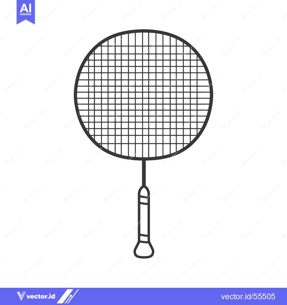 Premium Vector dari Line drawing of a badminton racket
