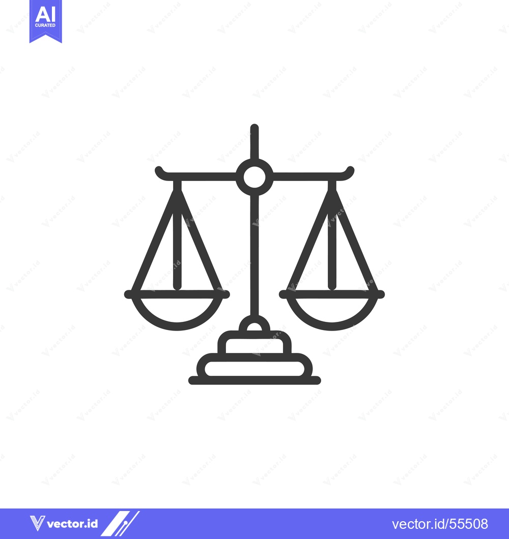 Premium Vector dari Line Drawing of a Balanced Scale