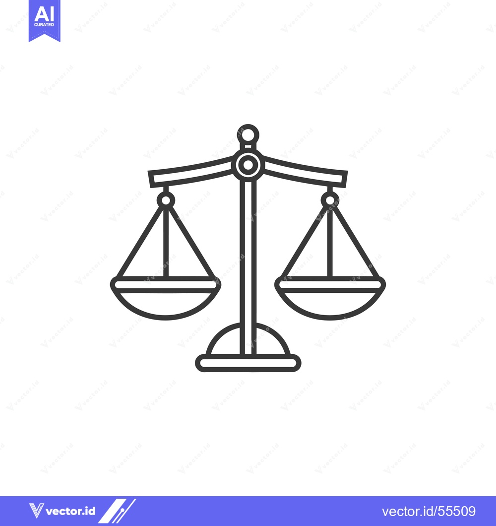 Premium Vector dari Line drawing of a balanced scale