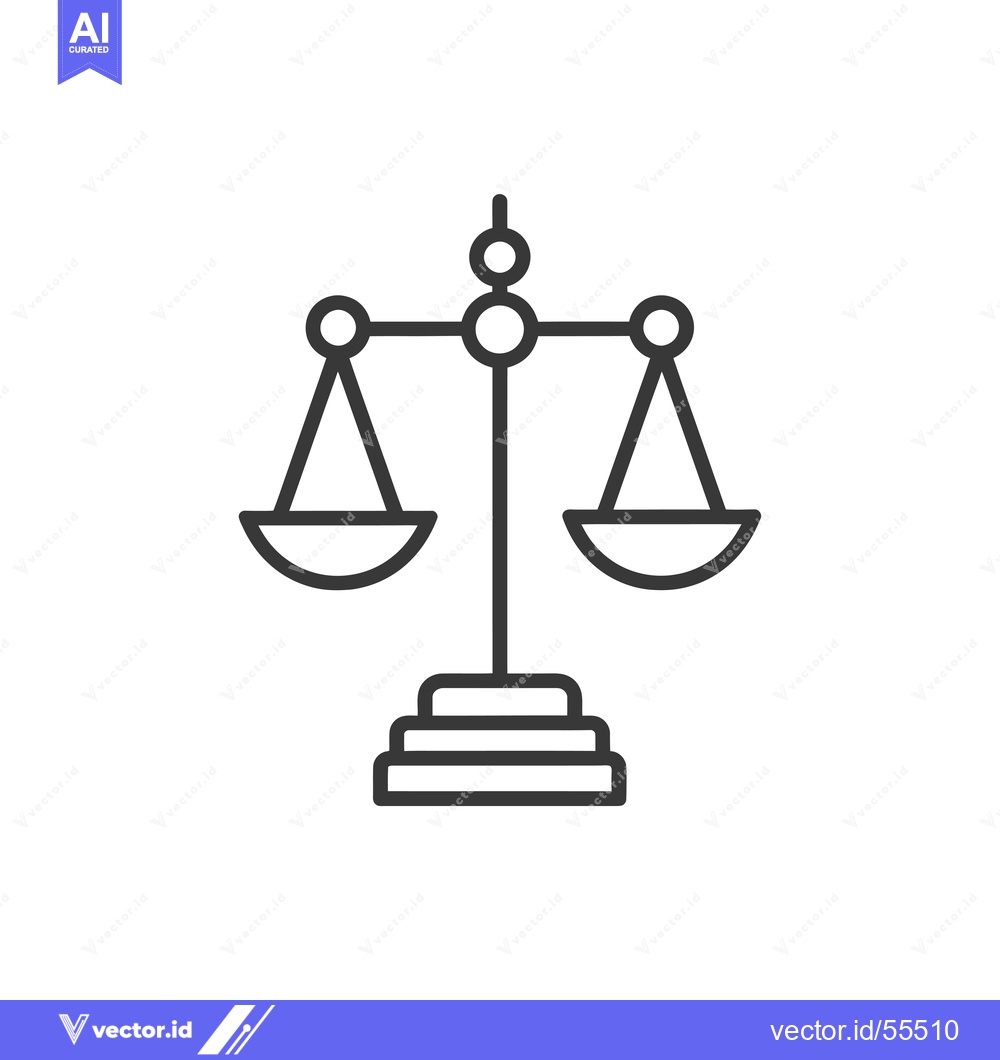 Premium Vector dari Line drawing of a balanced scale with two bowls