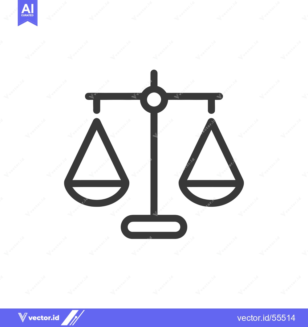 Premium Vector of Line drawing of a balance scale with two equal sides