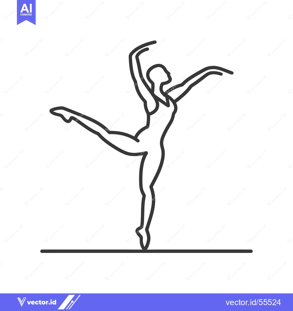 Premium Vector dari Line Drawing of a Ballerina Performing a  'Arabesque' Pose