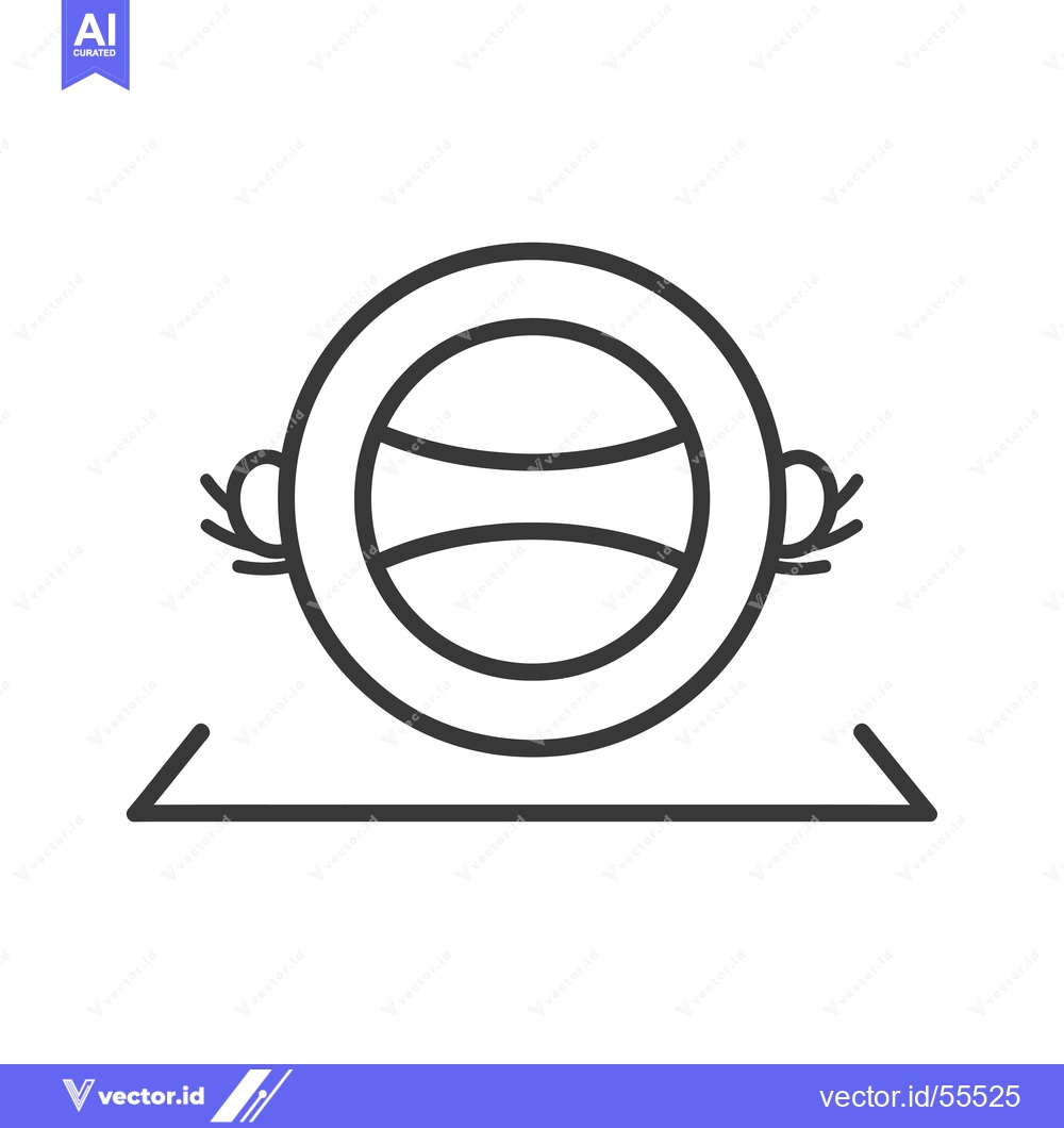 Premium Vector dari Line Drawing of a Ball with Lines on a Platform