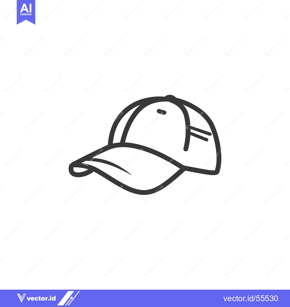 Premium Vector dari Line Drawing of a Baseball Cap