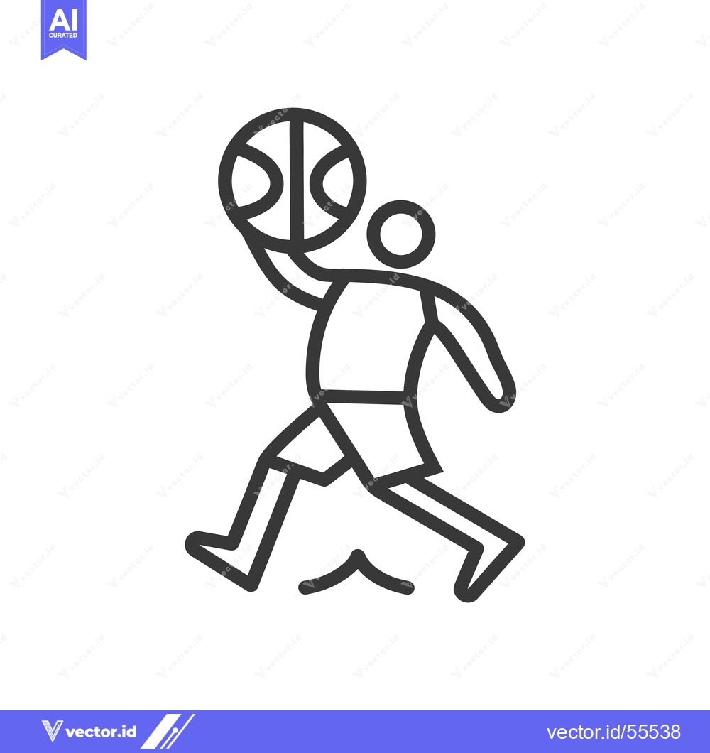 Premium Vector dari Line drawing of a basketball player shooting a basket