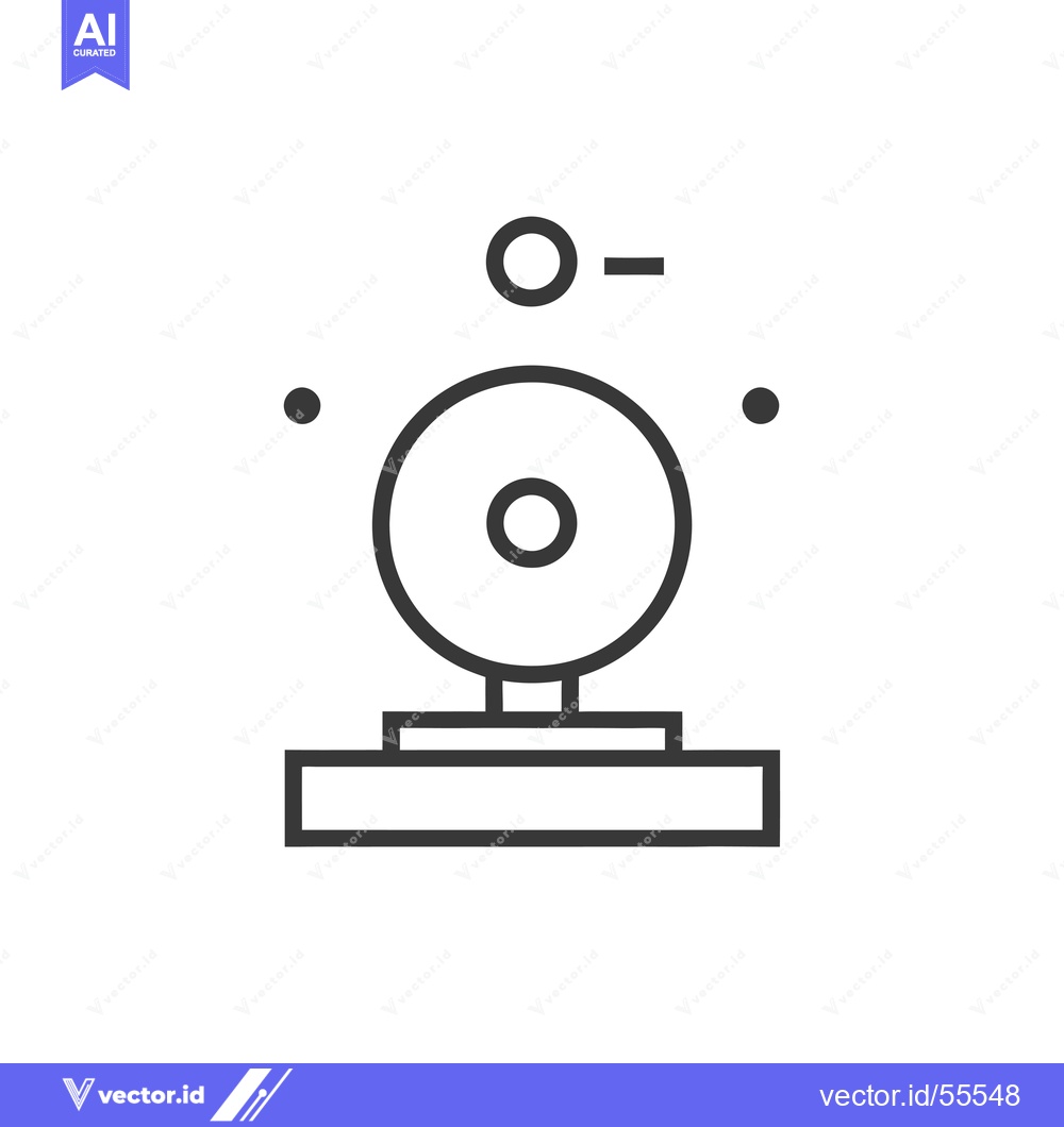 Premium Vector dari Line Drawing of a Bell on a Base with a Dot Above