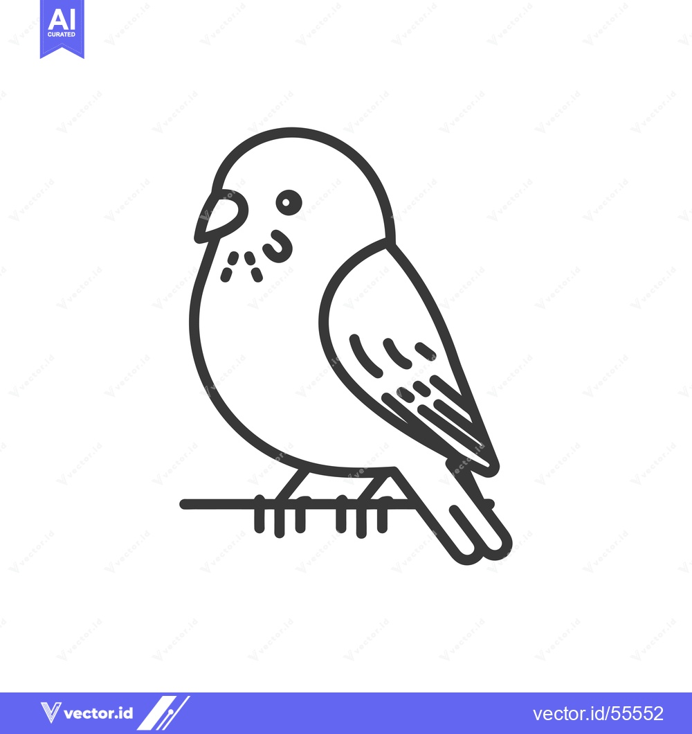 Premium Vector of Line drawing of a bird with a round body and a long tail